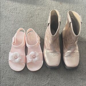 Kids Pink and Gold Shoes Set